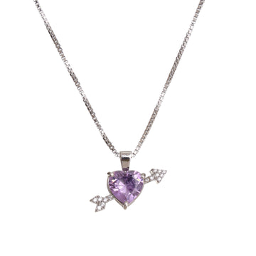 Blingie – Purple Heart Arrow Pendant Necklace