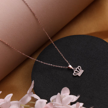 Crownette – Rose Gold Crown Pendant Necklace